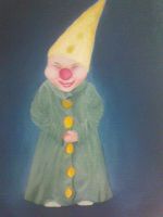 My clown<BR>Olie på lærred<BR>70*100 cm<BR>2010<br>Solgt 